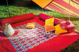 BENT Connectable carpet “Zip-Carpet” Oriental red print
