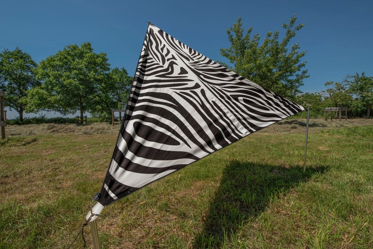 BENT Verbindbares Sonnensegel „TC-Zip-Canvas Single“ Zebra Design Zebra Druck / RV schwarz