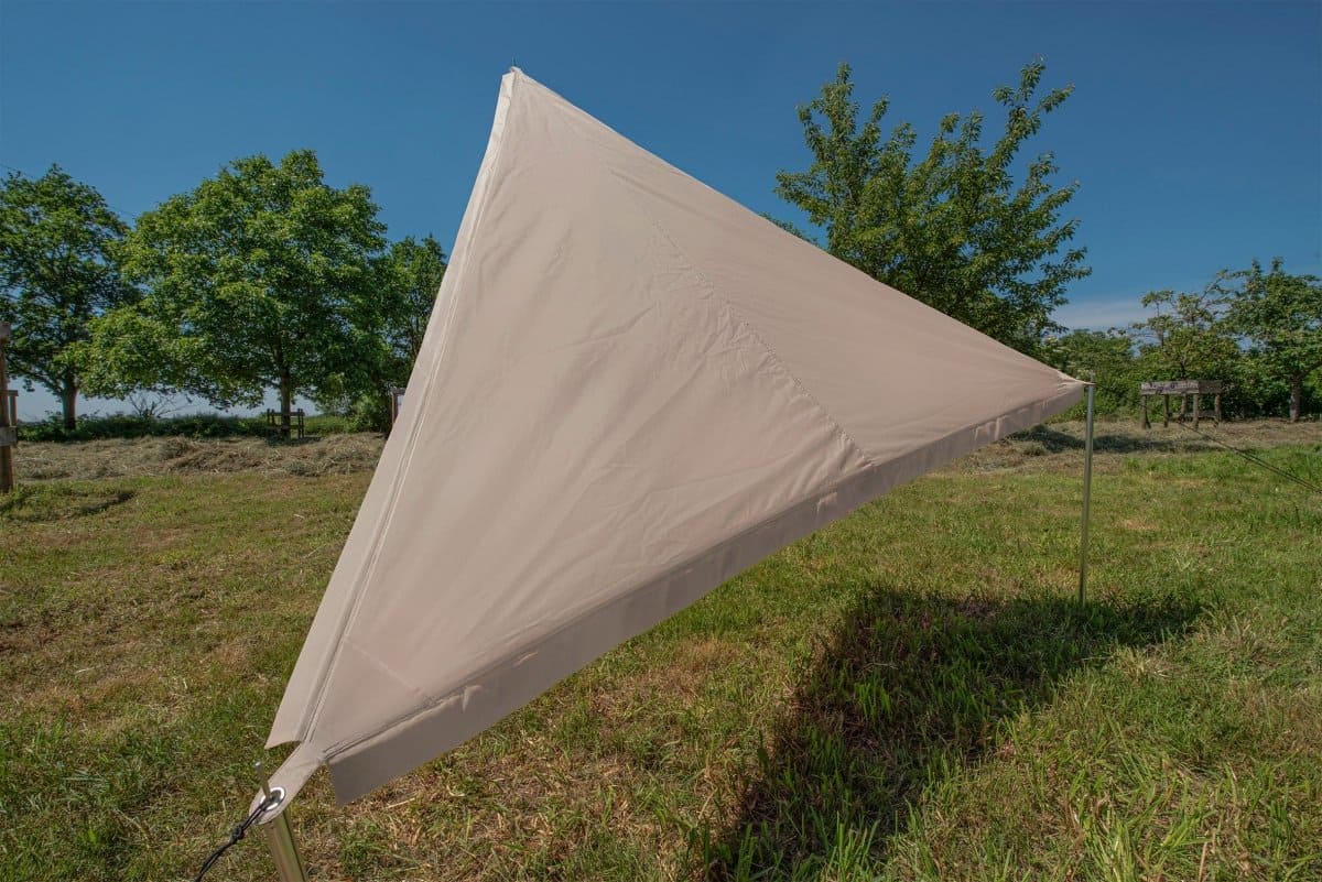BENT Verbindbares Sonnensegel „TC-Zip-Protect Canvas Single“ oker / RV schwarz mit RV-Abdeckung