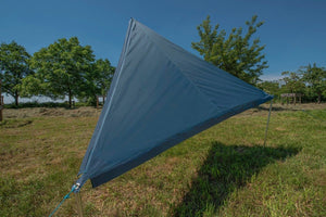 BENT Verbindbares Sonnensegel „Zip-Protect Canvas Single“ dunkelblau / RV hellblau mit RV-Abdeckung - Riegeladventure-Tools.com